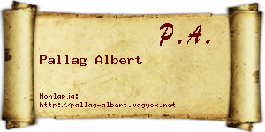 Pallag Albert névjegykártya