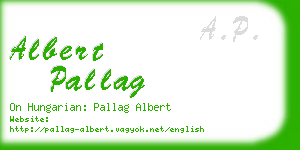 albert pallag business card